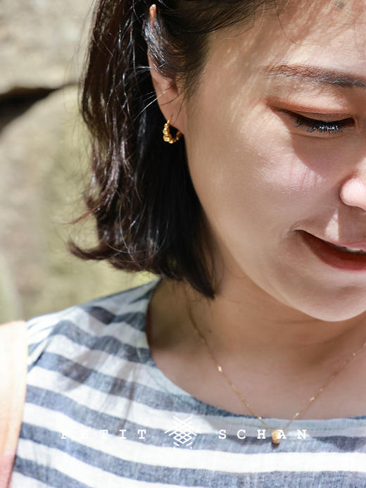 7000积分兑换 PETIT SCHAN小闪 大珠小珠落玉盘 925银厚镀18K金圆珠耳环 商品图0