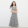 【专属特价】熙世界法式复古港风黑白格纹无袖上衣A字半身裙两件套装夏季女装 商品缩略图3