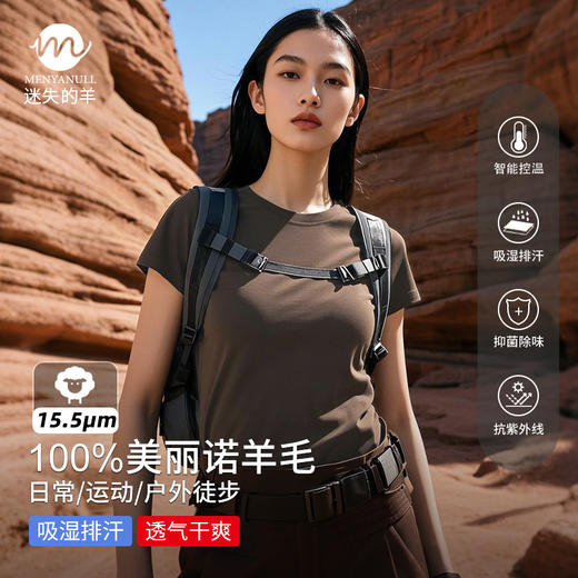 【专注澳洲美利奴羊毛】迷失的羊 16.5微米美利奴短袖 商品图0