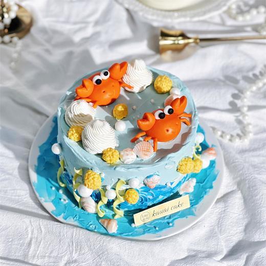 烤爱·巨蟹座·星座系列·创意翻糖·海洋可爱螃蟹·儿童生日蛋糕/节日/聚会/团建/发财 商品图2