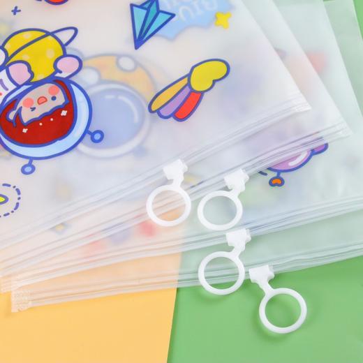 加厚透明防水拉边袋卡通PVC学生试卷收纳袋指环拉链笔袋小文件袋 商品图2