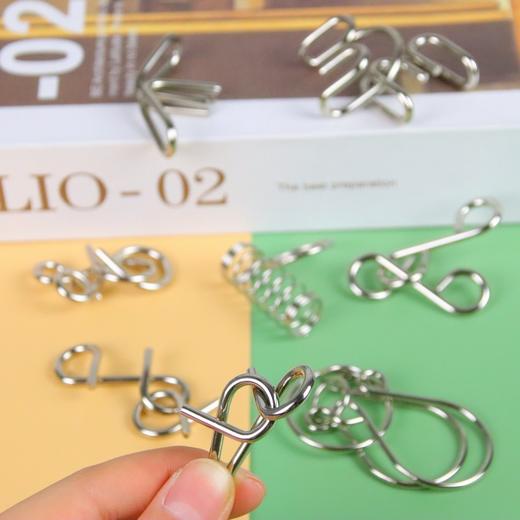 学生解扣铁环8件套成人智力扣高智商解锁儿童烧脑解环套 商品图3