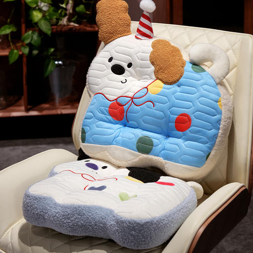 自然醒翘耳小狗乳胶方块坐垫夏季高中生凳子新款冰子板坐垫丝教室专用QYL 商品图10