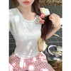 <曾小咸推荐>韩版甜美蕾丝花边蝴蝶结短袖T恤 商品缩略图2