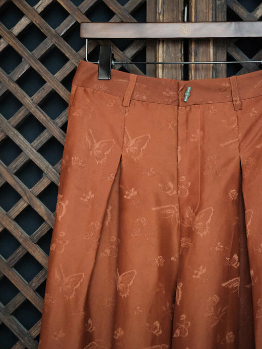 瑕疵|盛唐牡丹| 红云纱竹节扣女裤[特价品](特殊商品不退不换) 商品图1