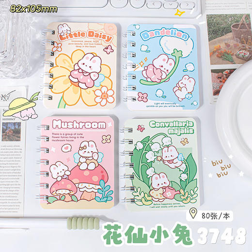 卡通小本子A7侧翻线圈笔记本160页/本 可爱高颜值学生笔记本便携迷你记事本 商品图0