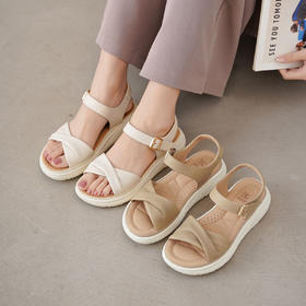 【夏季新款】西村名物2025年夏季新款舒软平底系扣运动凉鞋沙滩凉鞋T25BG20801