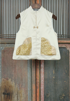 盛唐牡丹盛奢系列| 法式手工串珠西阵织拼丝毛马甲