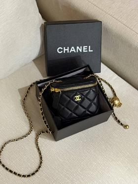 小香风金球链条盒子包口红包迷你羊皮小包包女新款菱格单肩斜挎包