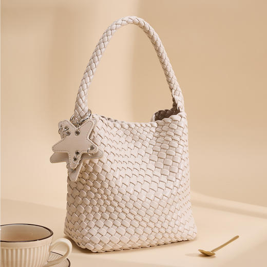 西村名物2025新品时尚设计感编织女包休闲托特包大容量百搭单肩手提包X35CB30681 商品图1