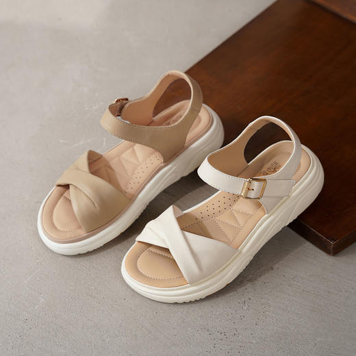 【夏季新款】西村名物2025年夏季新款舒软平底系扣运动凉鞋沙滩凉鞋T25BG20801 商品图8