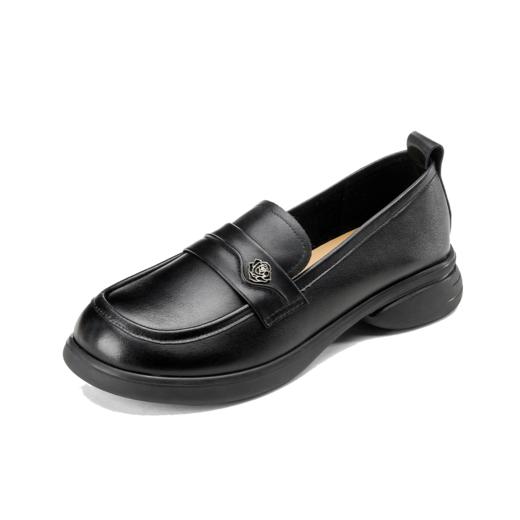 【秋季新款】西村名物2025年秋季新款小圆头舒软低跟防滑深口单鞋薄底乐福鞋T25CM39171 商品图5