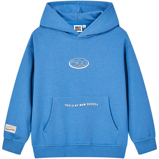 SMILEY WORLD连帽卫衣童装宽松时尚百搭男女童休闲上衣印花S23335H102 商品图5