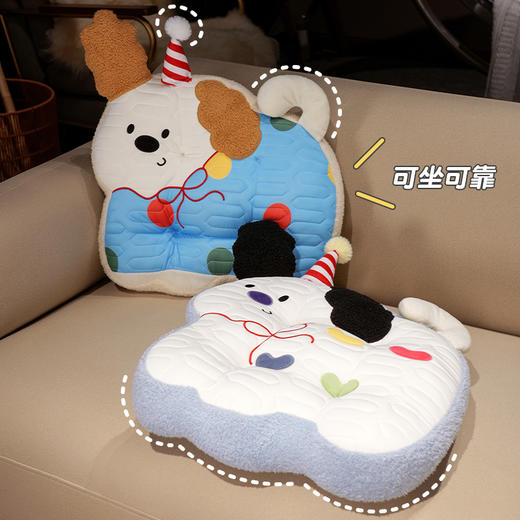 自然醒翘耳小狗乳胶方块坐垫夏季高中生凳子新款冰子板坐垫丝教室专用QYL 商品图4