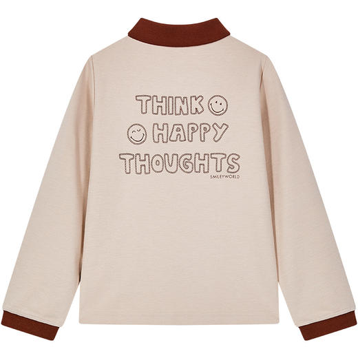 SMILEY WORLD儿童秋季打底上衣男女童百搭时尚polo衫S23335T117 商品图4