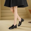 【秋季新款】西村名物2025年秋季新款小圆通头舒软粗跟防滑低跟深口单鞋乐福鞋T25CM38861 商品缩略图3