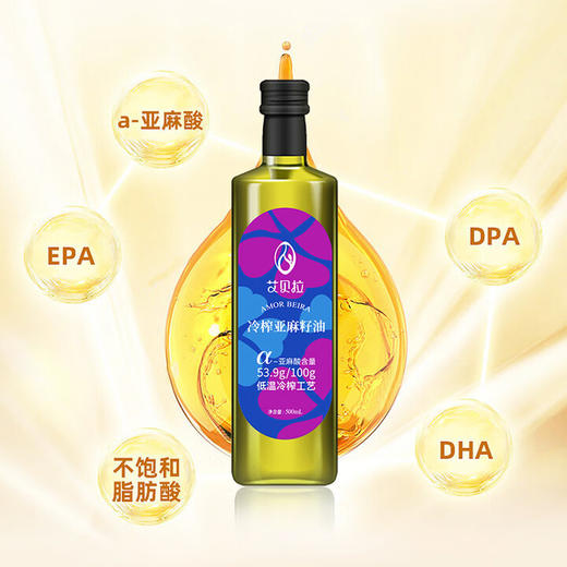 艾贝拉亚麻籽有礼盒 冷榨亚麻籽油 500mL*2瓶 商品图1