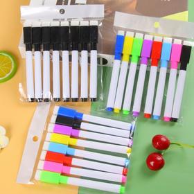 黑色彩色白板笔8支套装学生儿重涂鸦画笔创意文昙可擦白板笔