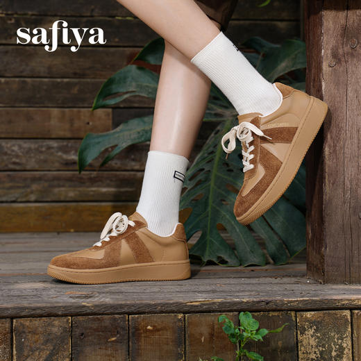 预售|Safiya/索菲娅2025秋冬美拉德复古休闲轻便时尚百搭平底德训鞋SFD3112094 商品图9