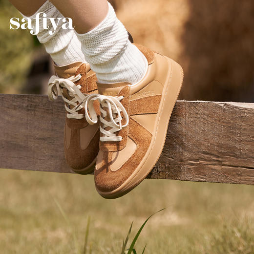预售|Safiya/索菲娅2025秋冬美拉德复古休闲轻便时尚百搭平底德训鞋SFD3112094 商品图3