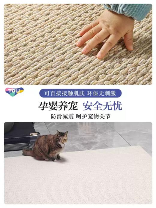 日本东理地毯TOLI进口家用客厅地毯环保可裁剪剑麻质感拼接式地毯 商品图2