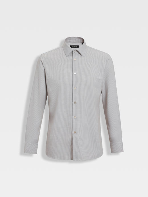 callisto卡其色聚酯纤维混纺长袖衬衫 商品图0