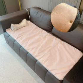 盐掌柜锦缎凉席艾绒毯，躺着、盖着，舒适热敷