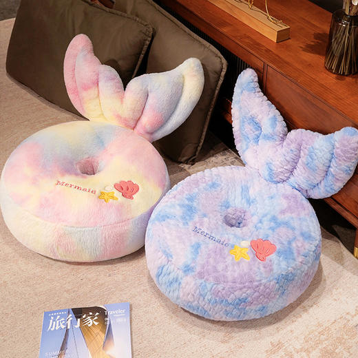 自然醒三维立体PP棉美人鱼圆饼坐垫地上懒人坐墩榻榻米卧室家用阳台飘窗加厚软垫QYL 商品图13