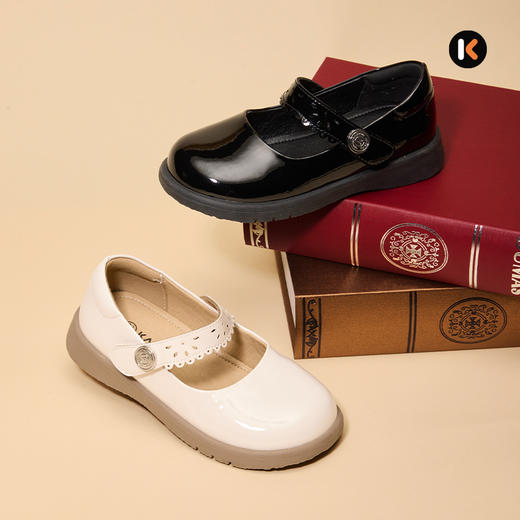 卡特兔儿童公主鞋2025秋季新品软底防滑女童黑色皮鞋女童演出鞋 商品图2