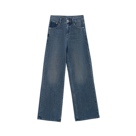 NEELLY纳俪商场同款春季新款直筒裤款百搭显瘦舒适修饰腿型牛仔裤N25074H04412 商品图3