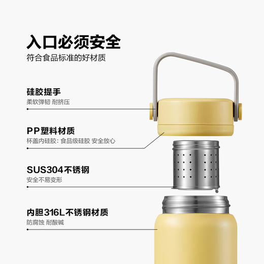 【专柜-北鼎】北鼎 TS300/A1泡茶保温杯茶水分离杯大容量水杯高颜值 浅杉绿 340ml 商品图4