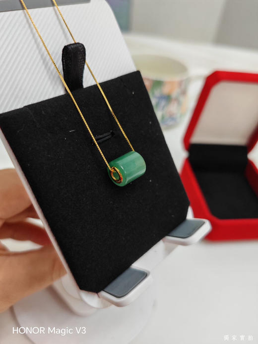 非洲纯翠飘花路路通足金吊坠招财翡翠 商品图14