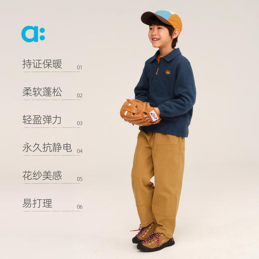 【秋Vol.2】allblu幼岚【弹弹绒翻领卫衣】儿童卫衣A类25秋新款男童女童蓬松ZY 商品图2