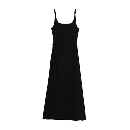 NEELLY纳俪商场同款秋季新款黑色气质吊带连衣裙女简约百搭长裙N25072Y01050 商品图3