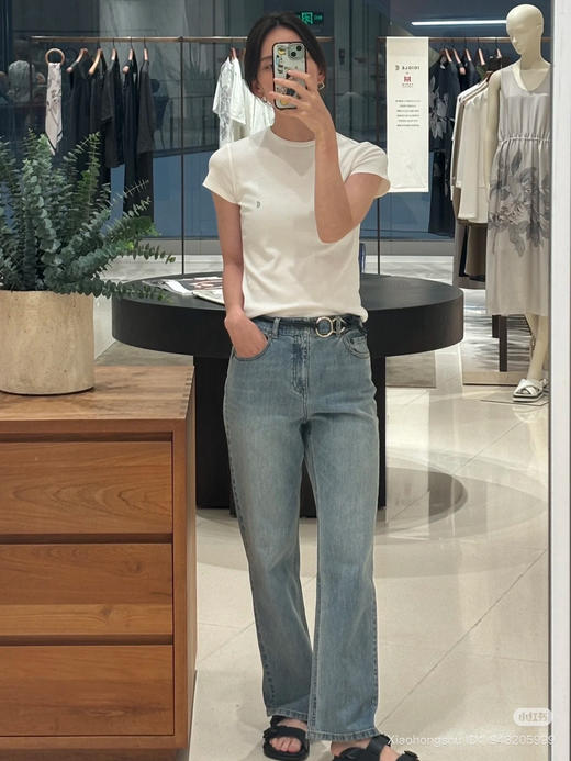 716-2 独家圆正 小禾 夏款 环保水洗 做旧 磨白 锥形小直筒牛仔裤 好穿到泪流满面😭 商品图6