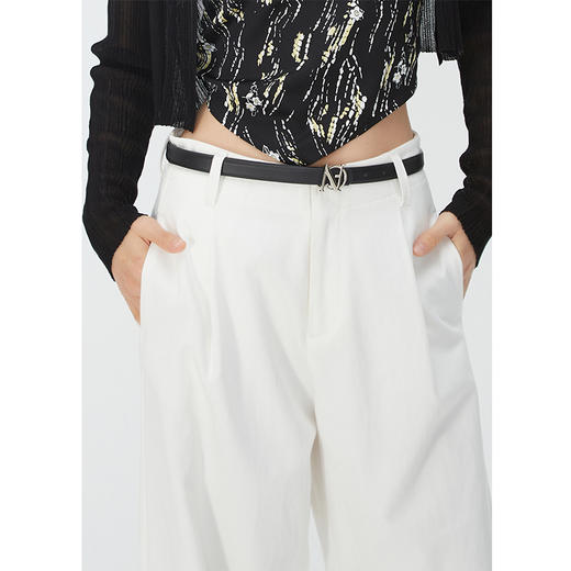 NEELLY纳俪商场同款夏季新款莱赛尔高腰直筒裤女气质百搭休闲裤N25074H04419 商品图2