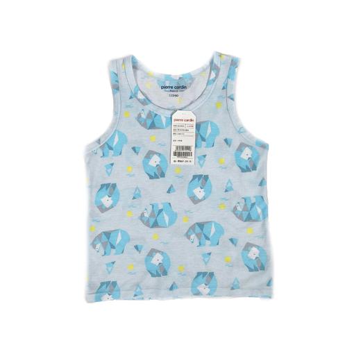 【大暑清凉购】儿童男印花背心套装纯棉男童蓝色夏款小童舒适KD250010 商品图1