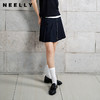 NEELLY纳俪商场同款秋新款设计感拼接百褶裙女休闲百搭趣味A字裙N25072E01043 商品缩略图0