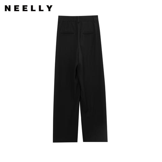 NEELLY纳俪商场同款春新款深色直筒休闲裤女自然腰显瘦百搭长裤N25074H04564 商品图0