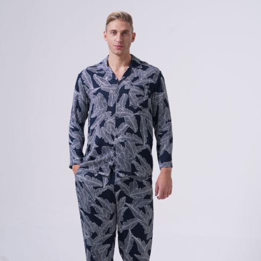 男印花开襟长袖睡衣套装PE21301 商品图2
