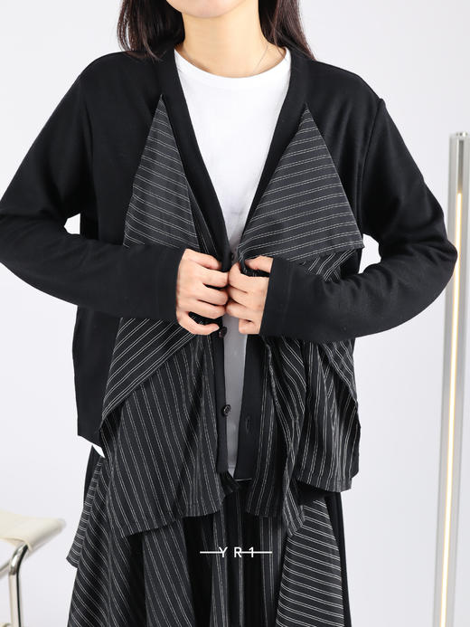 Y's | 拼接条纹门襟针织开衫 商品图3