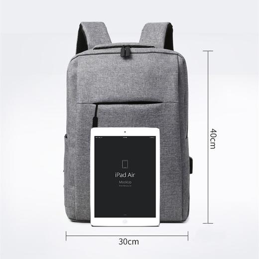 【40cm*30cm】简约大容量双肩包usb充电电脑包休闲商务笔记本背包 商品图3