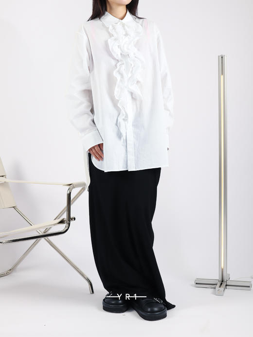 Y's | 纯棉毛边荷叶边衬衫 商品图1