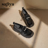 预售|Safiya/索菲娅2025珍珠系带英伦风轻便增高漆皮百搭粗跟小皮SFD3112171 商品缩略图1