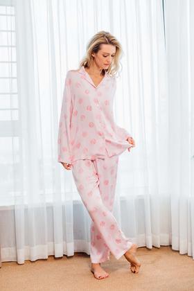 皮尔卡丹春夏女款长袖家居套装休闲舒适宽松PE22301