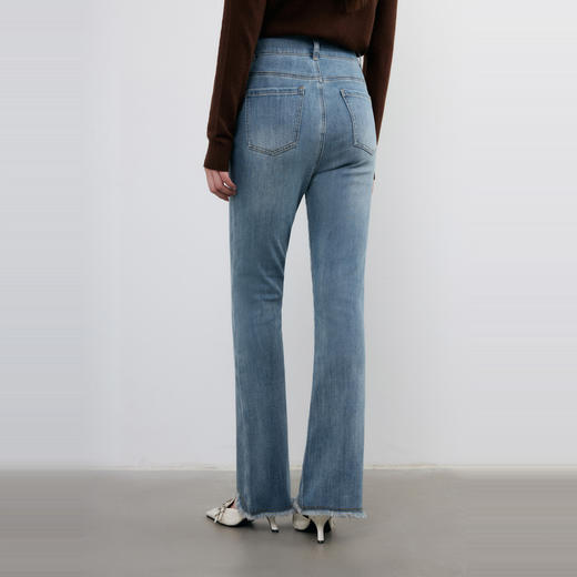 NEELLY纳俪商场同款春季新款复古修身百搭微喇裤女显瘦慵懒长裤N25074H04562 商品图1