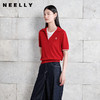 NEELLY纳俪商场同款秋季新款假两件设计感针织衫女耐看气质上衣N25072A01029 商品缩略图0