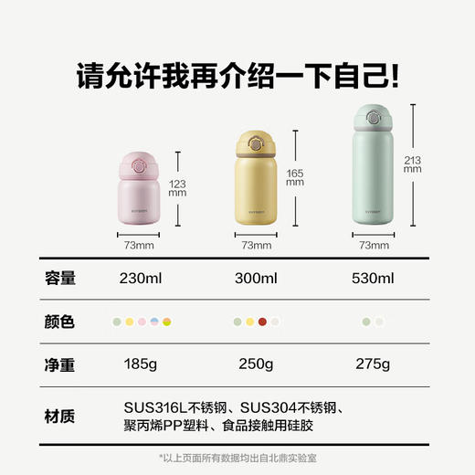 【专柜-北鼎】北鼎 TAN200/A1 弹盖保温杯迷你便携水杯儿童 浅杉绿300ml 商品图12