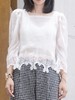 TYNVIE 褶裥过肩蕾丝饰边衬衫 - 白色 商品缩略图5
