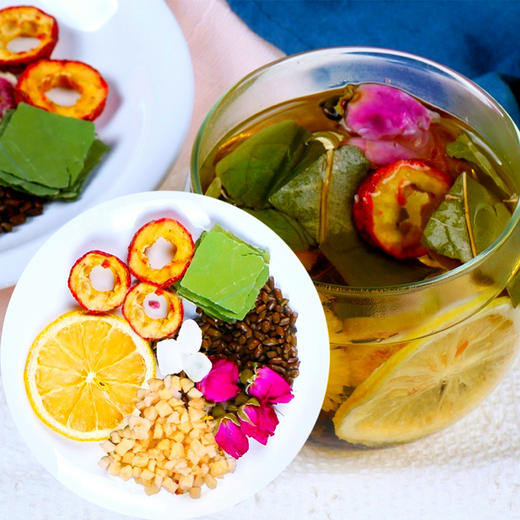 【健康茶饮，植物配方！】柠檬荷叶茶花茶包 玫瑰花茶冻干柠檬山楂茶 菊花决明子茶菊花茶-QA 商品图2